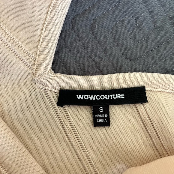 WOW Couture Beige Peplum Top - Picture 3 of 3